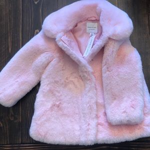 NEW Pink Faux Fur Girls Coat - Janie and Jack